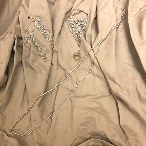 bundle fancy glittery necklace, bracelet, earring set